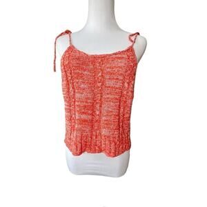 Free People Bombshell Cropped Knitted Sleeveless Top Orange sz‎ Small